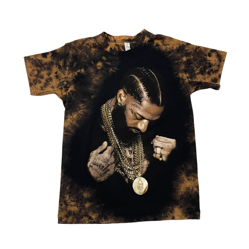 NEW Custom Nipsey Hussle One-of-a-Kind Reverse Dye T-Shirt - Unisex Sizes